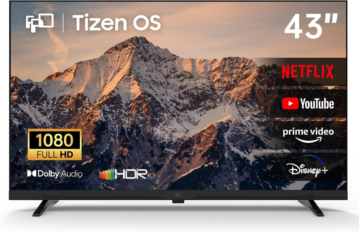 FPD téléviseur, 43 Pouces, Noir, Smart TV Full HD 1080p Tizen OS Écran Plat TV, 350+ chaînes gratuites Samsung TV Plus