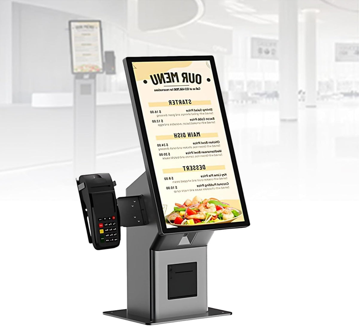KAIKAFEI Écrans tactiles LCD, 30 × 79,1 × 25 cm / 11,8 × 31,1 × 9,8 po, Acier renforcé, Noir, Borne de Commande Tactile 21