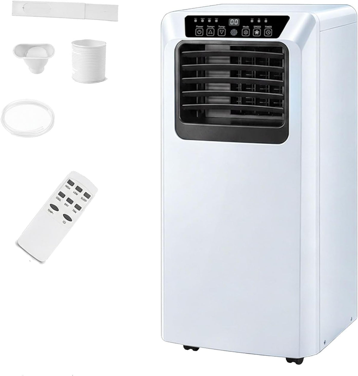 eQianyuan climatiseur portable, 330 × 280 × 680 mm, 9000 BTU, Blanc, 3 Modes de Refroidissement avec Télécommande