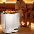 ERSINIAN équipement de sauna, 110 V, 6 KW, Noir, Poêle de Sauna électrique Mural à Vapeur sèche avec minuterie 0-180 Min