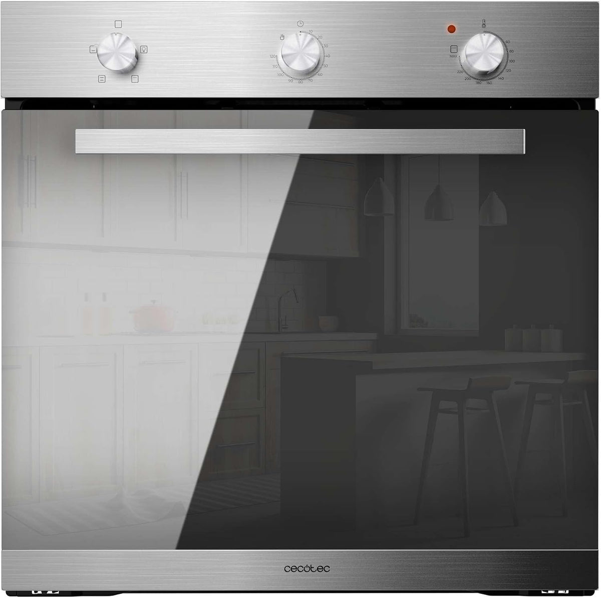 Cecotec four encastrable, 2800 W, 77 L, Noir/Argenté, Bolero Hexa C136000 Mirror Time A, 4 fonctions, Minuterie