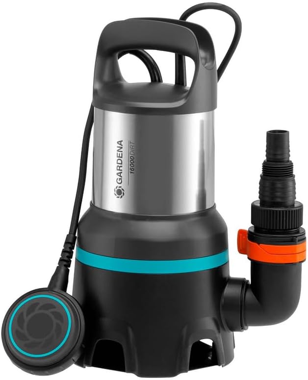 Gardena Pompes de relevage, Noir/Gris, Pompe submersible pour eaux usées 16000